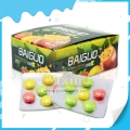 Elma, mango, üzüm, çilek çıtır kabuklu meyve aromalı sakız 