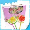 Meyveli renkli paketleme girdabı lolipop sert şeker 