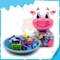 Karikatür dövmeli pembe inek C vitamini dolu sakız 