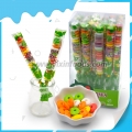 Yeni ambalaj renkli halka düdük kompres şeker lolipop çubuğu 
